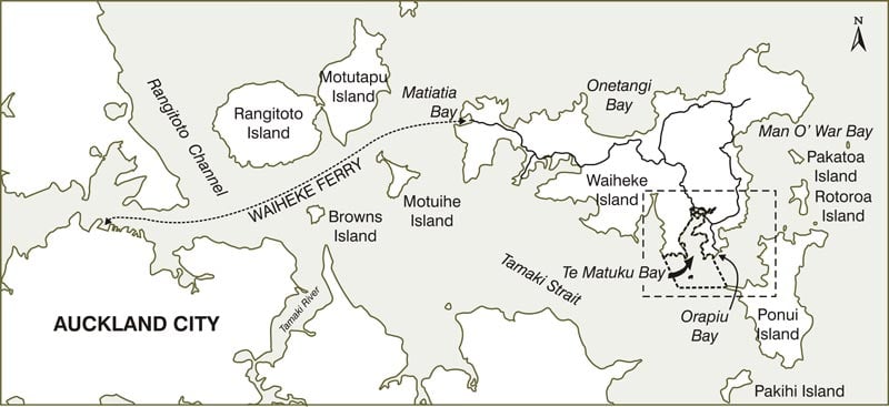 Location map of Te Matuku Marine Reserve. 